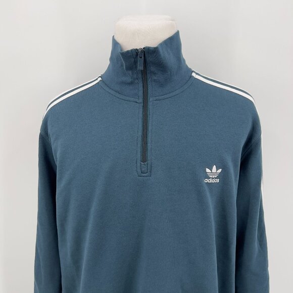 adidas Other - Adidas Blue Half-Zip Pullover Sweatshirt XL Extra Large Mens Cotton/Polyester Bl